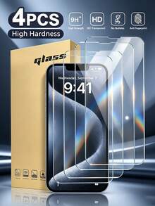 Mr. War Gorilla 4片裝，相容於 17e/17 Pro Max/17 Air/16 Pro Max/16E/16 Plus/15 Pro Max/14/13/12/11 Pro Max/X/XR/XS Max 及其他系列，防指紋、9H 硬度、防震防摔、完美貼合，相容手機殼，高透明度、高清晰度，為您的手機提供全方位保護 - 無色 - 查看 2