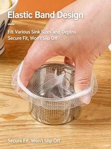 Benci menyentuh sisa makanan yang berlendir di wastafel? Filter wastafel elastis sekali pakai kami mencegah penyumbatan saluran air, bau tidak sedap, dan serangga. Cukup angkat & buang untuk pembersihan dapur yang mudah! - filter wastafel - View 7