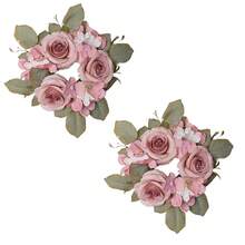 1pc/2pcs Wedding Candle Holder Garland Artificial Rose Candle Ring Wedding Table Decor Silk Candle Home Centerpiece Party Decoration Gift Birthday Graduation - View 14