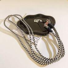 1pc Crossbody Phone Lanyard With Extended Braided Chain, Cat & Fish Charm Pendant, Strap Style, Outdoor Rope - Multicolor - View 3