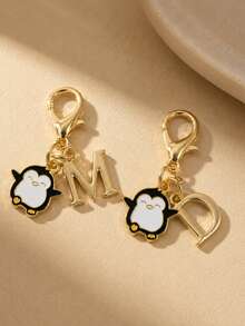 Customizable Cute Penguin Keychain, Fashionable & Versatile, Adorable For Daily Use, Penguin Key Chain Gift For Girls - Lobster With Penguin - View 4