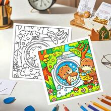1 Cute Otter Coloring Book, Featuring Adorable Otter-Themed Illustrations Designed To Help You Relax And Enjoy Hours Of Creative Fun, Perfect For Animal Lovers, Fans Of Cozy Coloring Games, And Anyone Who Loves Cute Style Illustrations. An Ideal Coloring Gift Choice For Christmas, Halloween, Valentine's Day, Gatherings, Parties, Back To School, Birthdays, And Parent-Child Interaction. - Cute Otter Coloring Book - View 7