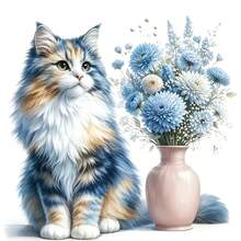 1pc/2pcs/3pcs Cat & Vase Pattern Iron-On Heat Transfer Illustration Design DIY DTF Transfer Sticker, Washable Heat Press Decal, Suitable For T-Shirts, Pillows, Sweatshirts, Backpacks - Durable PVC Material - Multicolor - View 1