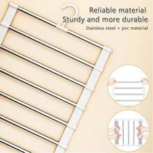 Multi-Layer Foldable Pants Rack, Space-Saving Universal Closet Pants Rack, Suitable For Skirts, Scarves, Towels, Bed Sheets, Ties And Belts - Multicolor - View 4