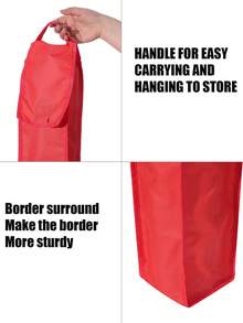 1pc Oxford Fabric Gift Packaging Storage Bag, Red Wrapping Paper Storage Bag With Handle, Easy To Carry Square Storage Box - All Red - View 7