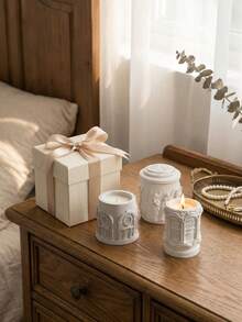 1pc Roman Relief Candle Cup Mixed Soy Wax Candle, Romantic And Cute, Perfect Home Decor For Autumn And Winter, Ideal Gift For Friends And Loved Ones. Suitable For Friends Gathering, Wedding, Yoga And Spa, Creates Romantic Candlelight Dinner Atmosphere, Also Can Be Used As Birthday Candle - 1PC - View 8