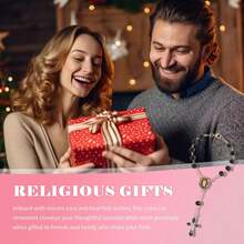 Car Rearview Mirror Hanging Ornament Pink Mini Cross Pendant Purple Religious Decoration Catholic Wedding Women's Accessory Car Interior Decor Religious Gift - Black-1pc - View 3