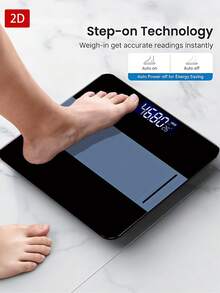1pc Digital Bathroom Scale, High Precision Weight Scale With Backlit LCD Display, Rounded Design, Portable Design, High Aesthetic Exquisite Weight Scale, 400lbs - A - View 4