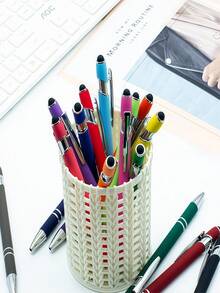 37pcs Set/ (7 Pens + 30 Refills) Rainbow Color Click Ballpoint Pens, With Touchscreen Rubber Tip, Dual Function Writing And Touchscreen, Convenient To Use, Suitable For Various Occasions - 37pcs Set - View 3