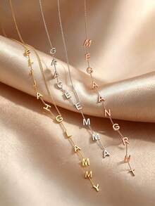 [ZzAi Custom]A Y-Shaped Shimmer Around Your Neck, Awakening Your High-End Aura. Customized Letter Necklace, Let The World Remember Your Name. - Y-shaped Chain - View 6