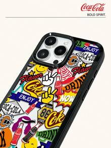 Coca-Cola Exquisite Phone Case With Black Border Acrylic Back Panel, Anti Drop And Anti Slip, Suitable For IPhone 17,17 Air,17 Pro,17 Pro Max,11,12,13,14,15,16 Pro,16 Pro Max,14 Plus,15 Plus,16 Plus,15 Pro,16 Pro Max,XR, Friend Gifting Phone Case - Black - View 8