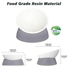 Ravitat 3Pcs Elevated Cat Food Bowl - Adjustable, Anti-Slip Anti-Noise, Protects Pet's Spine - Thickened Plastic, 17 Oz - Light Blue Black Grey - View 4