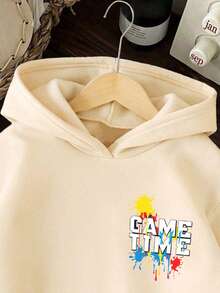 Sudadera cálida con estampado de consola de juegos para niño preadolescente - Albaricoque - Ver 6