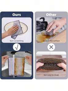 Panni in filo metallico di varie misure, stracci in lana d'acciaio riutilizzabili e antigraffio, tamponi per la pulizia della cucina senza lanugine e striature, asciugabili e bagnabili, facili da risciacquare, resistenti per pentole, padelle, lavandini e fornelli, confezione da 5/10/20/30 pezzi, forniture per la pulizia della cucina domestica - Multicolore - Visualizzare 7