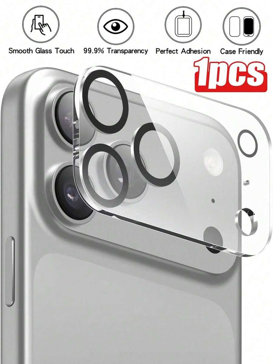 1件裝強化玻璃相機鏡頭保護貼,相容 iPhone 17 Pro Max/17 Pro/17/17 Air/16 Pro Max/16/15/14/13/12/11,防刮、防指紋、易安裝、全鏡頭覆蓋,相容手機殼 - 無色 - 查看 1