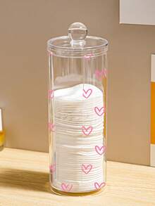 Heart Pattern Transparent Plastic Storage Box - Desktop Cosmetic Organizer, Vanity Storage Container, Bathroom Countertop Organizer, Suitable For Makeup Brushes, Lipsticks, Makeup Tool Bags, Toiletry Bags, Daily Desktop Organization - Multicolor - View 4