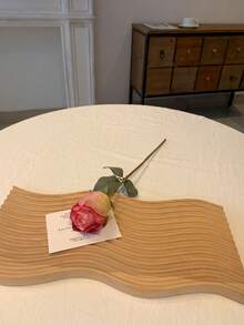 7/4/3/2/1 Pc Artificial Coral Pink Flame Rose, Mother's Day Decoration, Wedding Season, Graduation, Gift, Candlelight Dinner, Tabletop, Centerpiece, Plastic Flowers, School Dormitory Office Decoration, Outdoor Party Event Holiday Birthday Party Deco - Coral Pink - View 4