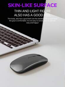 Upgrade Your Computer Experience With A Rechargeable Wireless Mouse - 2.4GHz Silent Optical Mouse, Suitable For Laptops - Dark Grey - View 5