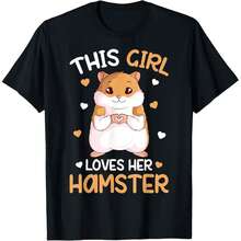 This Girl Loves Her Hamster Hammy Girls Hamster Lover T-Shirt.jpg - Negro - Ver 1