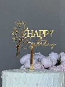 Shiny Birthday Cake Decoration, 3D Double-Sided Cake Topper, Perfect For Enhancing Birthday Cake Presentation, Also Suitable As Photo Booth Prop - Multicolor - View 14