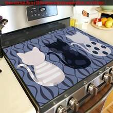 1pc Cat Themed Diatomaceous Earth Kitchen Counter Mat, Highly Absorbent, Suitable For Tableware, Coffee Machine, Microwave, Etc. Fashionable Watercolor Design, Ideal Choice For Modern Kitchen. - Multicolor - View 5