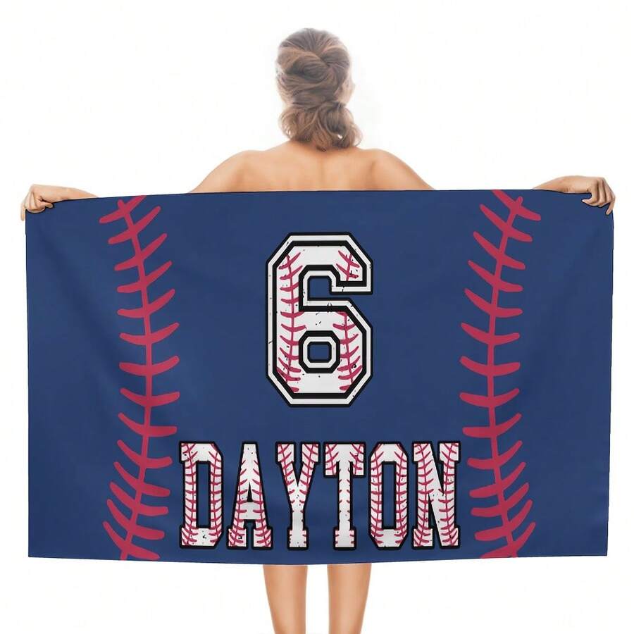 Personalized Baseball Towels Custom With Name/Number/ - Retro Suitable For Team, Ultra Absorbent Microfiber Bath Pool Towel For Adults, Baseball Gifts For Players, Coaches, School Clubs - Royal Blue - View 1