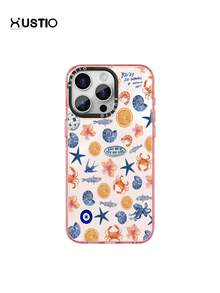 Ocean Starfish Crab Seashell Lily Flower Orange Blue Eye Planet Pattern, Transparent Anti-Drop TPU Material Phone Protective Case, Camera Bump Protection Shell, Can Be Given As Holiday Gift To Partner And Friends, Compatible With Apple XS/XS Max/XR/11/12/13/14/15/16 Pro/Pro Max/14/15 Plus/17/16 Pro Max - Multicolor - View 5