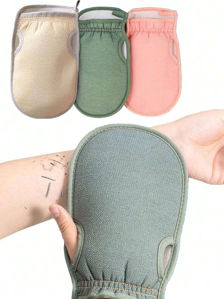 1pc Gentle Exfoliating Body Scrub Glove | Minimalist Multi-Color Drawstring Elastic Exfoliating Glove | Deeply Cleans Pores And Removes Dead Skin, Suitable For Daily Bathing And Spa Days (All Seasons)