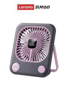 Lenovo SUNYAO FS002 Ultra-Thin Desktop Circulation Mini Fan, 100-Speed Stepless Adjustment, 1200mAh Large Capacity Long Battery Life, LED Digital Battery Display, 40dB Deep Sea Quiet Low Noise, Foldable Stand Lightweight Portable Body, Mini Desktop Cooling Fan For Office, Study, Bedroom, Sleep, Home Use - View 12