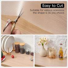 Washable Refrigerator Dividers - Waterproof And Oil-Repellent Refrigerator Mats For Freezers, Glass Shelves, Cabinets And Drawers - Essential Kitchen Storage Accessories - Extra Thick Diamond Pattern Drawer Liners - View 6
