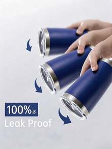 20oz Double Wall Vacuum Insulated Tumbler, 18/8 Stainless Steel Leak-Proof Travel Coffee Mug With Sliding Lid, Sweat-Proof Car Cup Holder Compatible, Suitable For Outdoor And Office - Multicolor - View 4