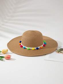 1 Sombrero Estilo Bohemio + 1 Bolso, Adecuado para Uso en Vacaciones - Ideas de color caqui - Ver 7