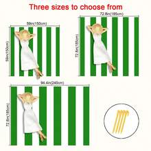 1pc Green Striped Pattern Beach Mat, Extra Large Beach Mat, Lightweight And Durable. Perfect For Travel, Camping And Picnic. Adult Extra Large Size. Perfect For Beach And Outdoor Adventure (Not A Beach Towel) - Multicolor - View 4
