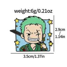 1/10入《One Piece》可愛Q版草帽一伙琺瑯領章針，路飛、索隆、娜美、喬巴金屬胸針徽章，背包夾克裝飾粉絲禮物 - 彩色 - 查看 10