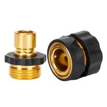 3/4" American GHT Faucet Quick Connector, 6-Thread Aluminum Alloy Water Pipe Adapter, American Faucet To Garden Hose Quick Adapter For Car Washing And Watering - A - View 2