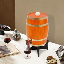 Tabletop Wine Barrel Vertical Wooden Wine Barrel 5L Wine Barrel With Base And Faucet - Beige-yellow - View 5