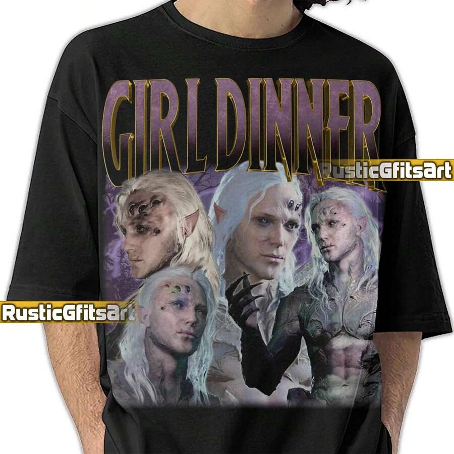 KAR'NISS GIRL Dinner Shirt, Funny BG3 Homage Tee Fan Gift, 3 Vintage Tribute Merch, Kar'niss Tee Bootleg Retro T-Shirt - Black - View 1