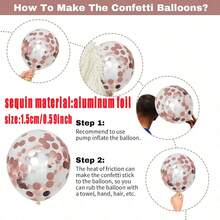 Rose Gold Pink Balloon Set, Includes 38pcs 10-Inch Metallic Rose Gold, Sand White, Vintage Pink Latex Balloons, With Rose Gold Foil Confetti Balloons, Optional Ribbon Matching, Perfect For Birthday, Theme Party, Shower, Wedding, Valentine's Day, Proposal Engagement, Anniversary, Prom, Gender Reveal Decoration And Other Important Holiday Indoor/Outdoor Scenes Photo Props - Rose Gold Multicolor - View 8