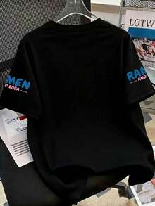 Teen Girls Short Sleeve T-Shirt With Beverage, Food And Slogan Prints, Casual Oversized Sporty Style Crew Neck T-Shirt, Perfect For Summer Gift, Suitable For School, Travel, Party And Street Style Wear (Teen Girls Clothing) - Black - View 2