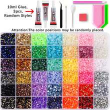 42 Colors Jelly Resin Flat Back Rhinestone Set, Includes Glue, Tweezers, Rhinestone Pen, Spoon And Multi-Color Rhinestones, Suitable For DIY Handmade Crafts, Diamond Painting, Shiny Art Decoration, Phone Cases And Other Rhinestone DIY Application - Resin Diamonds - View 7