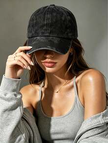 1 pieza Gorra de béisbol retro lavada, gorra de papá de algodón suave desgastada, sombrero de sol con protección UV para uso diario en la calle - multicolor - Ver 2