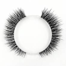 10 Pairs 3D Faux Mink Strip Lashes D Curl Wispy Cat Eye Full Fluffy Black Band Natural Lash Extension Look Reusable Daily Practice Eyelashes - Black - View 5