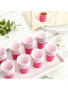 8~50pcs 2oz Mother's Day Outdoor Pink Plastic Cups, Heat Resistant Coffee Cups, Hot/Cold Beverage Cups, Suitable For Wedding, Party, Picnic, Travel & Events, Holiday Picnic Party Supplies, Applicable For Restaurant, Food Truck, Kitchen, Office - A - View 10