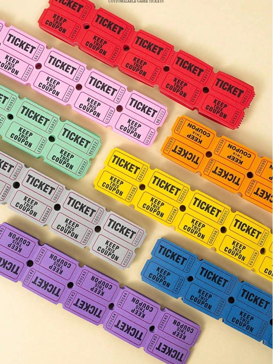 200/500pcs/Set Double Roll Raffle Tickets, Suitable For Events, Carnivals, Door Prizes, Games, Celebrations, Beverages, Admission, Classroom Rewards, And Prizes - Red - View 1