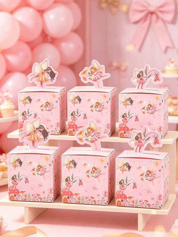 24pcs Fairy Gift Boxes, Birthday Party Favor Boxes, Candy Boxes, Dessert Boxes, Wedding Party Favor Boxes, Fairy Party Gift Packaging Supplies, Fairy Birthday Party Decorations, Baby Shower Gift Boxes, Gender Reveal Party, Fairy Tale Theme Birthday Party Supplies, Birthday Gifts, Party Favors