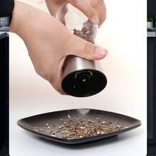 1/2件組高級不鏽鋼鹽與胡椒研磨器套組 - 可調式陶瓷 - 高玻璃鹽與胡椒研磨器 - 這款優雅且實用的研磨器套組將提升您的烹飪體驗並為您的廚房增添風味 - 彩色 - 查看 5