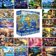 1000片世界地标主题拼图，尺寸70厘米 x 50厘米，油画风景，成人减压，装饰艺术品，完美礼物之选（情人节、生日） - 彩色 - 查看 2