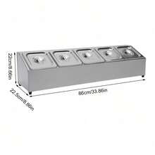 Top Shelf Gastronorm Container Rack 5 (Stainless Steel, Dishwasher-, Incl. 5 1/6 Containers With 5 Matching Lids - Slivery - View 2