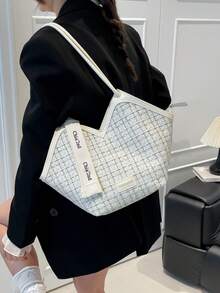 Dedoo Textured New Handbag European And American Style Versatile Shoulder Bag Fashion Style (Scarf Pattern, Style And Color Randomly Shipped) - White - View 3