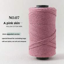 [1 buah] Benang Berongga Tebal Sedang 2mm, Benang Campuran Linen untuk Rajutan Tangan DIY Topi dan Tas - Model baru - View 17